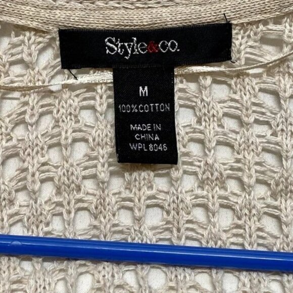 Style & Co Women's Open Front Cardigan Medium 3/4 Sleeve Knit Cover Up $69 NWT - Picture 13 of 13